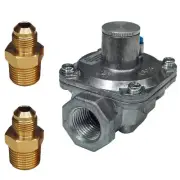 1/2 inch Gas Pressure Regulator,1/2" Propane Regulator w/2 Brass Adapters (1/...