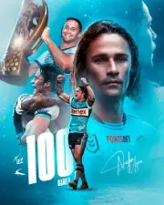 2024 CRONULLA SHARKS BIG 420mm NRL RUGBY CHAMPION TEAM PLAYER POSTER,NICO HYNES2