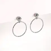 Solid 925 Sterling Silver Hammered Charmante Drop Earrings