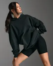 Unisex EZ Oversized Organic Cotton Hoodie, 2XU, XL, Black/Black, Unisex