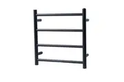 AQUAPERLA 4-Bar Heated Towel Rail - Round Bars - Matte Black (W500mm x H520mm)