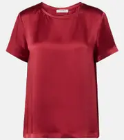 ['S Max Mara] 'S Max Mara Rebecca satin T-shirt UK 14 red