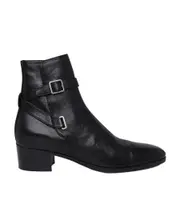 Saint Laurent Buckle Detailed Pointed Toe Boots 44,40 black