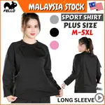 (SHIRT ONLY) PLUS SIZE LONG SLEEVE RUN WOMEN T-SHIRT GYM FIT