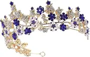 [Ipetboom] Rose Crown Wedding Headpiece for Bride Princess Crown Bridal Princess Tiara Wedding Hair Accessories Birthday Sash Tiara Zombie Bride Costume Women Queen Tiara Rhinestones