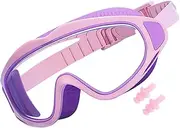 Swimming Goggles - Snorkeling Goggles with Earplugs,Anti-Fog UV Protection Swimming Eyewear, Leakproof Water Sports Glasses For Age 2-16