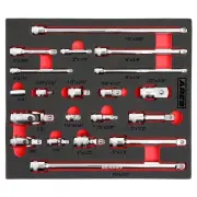 40003-20-Piece Socket Accessory Set - Premium Chrome Vanadium Steel with Mirr...