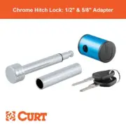 1/2" Hitch Lock with 5/8" Adapter (1-1/4" or 2" Receiver, Right-Angle, Chrome)