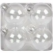 Make A Merry Christmas Clear Plastic Baubles 80mm 4 Pieces