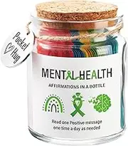 yupeuooe Mental Health Affirmation Messages Jar,Inspiration Messages Jar - Daily Inspiration Affirmations Bottle for Sister Girlfriend Daughter Wife