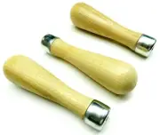 Lutz Skroo-Zon File Handles Wood # 5 for 8" File 3 Pcs Self Threading Insert USA
