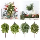 Green Artificial Pine Branch Plastic Lifelike Greeney Plant New Year