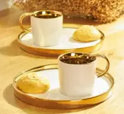 Levin 2-Piece Turkish Coffee Cup Set 100ml - Porcelain Coffee Cup & Espresso Cup