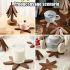 4PCS Trivets Wooden Trivets For Hot Dishes Insulation Pad Tree Shape Trivet Set