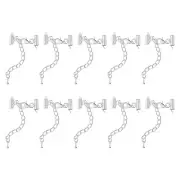 10Sets Slide on End Clasps, 10mm Tube Slider Crimp Cord Ends, Silver Tone