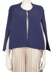Indigo Round Neck Cape