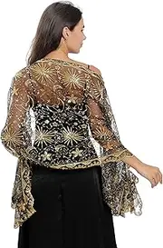 [changyexi] Sequin Lace Shawl Wrap, Evening Formal Sheer Shawls for Women Dressy Cover Up, Girls Wraps and Shawls