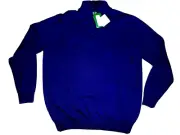 Jeremy Argyle Business Casual Trenton Merino Wool Quarter Zip Sweater Men XL