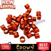 20 PCS Aluminium Closed-loop Leg Bands Parrot Dove Birds Pigeons 8MM Orange
