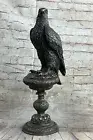 Art Deco Bald American Eagle Bust Bronze Sculpture on Marble Base Figurine Sale