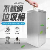 在飛比找momo購物網優惠-【精準科技】不鏽鋼垃圾桶 開放蓋款 戶外大型垃圾桶(MIT-