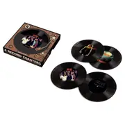4pc Gamago Silicone AC/DC Record Coaster Table Protector Drink Mat 10.8cm