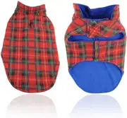 Small Creature 16inch Comforts Pet Apparel Reversible Pet Jacket Dog Vest Plaid - Red
