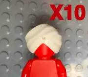 10 New White Lego Turbans Minifigure Headgear Part 40235 - Bulk lot