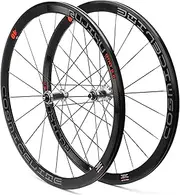 [Mingzhe] Road Bike Wheelset 700C Carbon Fiber Ultra-Light 120 Decibel 40mm/1.57in Reflective Strip V/C Brake Compatible Supports 23C 25C 28C Tires