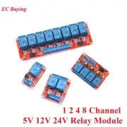 1 2 4 8 Channel 5V 12V 24V Relay Module Board High and Low Level Trigger