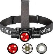 Sofirn HS21 Headlamp with Red Light, Led Bright Headlamp Rechargeable with Spotlight, Floodlight, Motion Sensor, Powerful Headlight Waterproof for Adults, Camping, Hunting, Hardhat, Work, Emerency