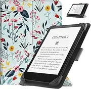 HGWALP Universal Case for 6.8 Inch 7 Inch eReaders, Slim PU Folio Case Cover with Stand Compatible with 6.8 Inch 7 Inch Paperwhite Kindle/Kobo/Voyaga/Lenovo/Sony E-Readers-Spring Bloom