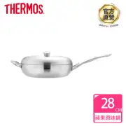 【THERMOS膳魔師】新一代蘋果原味鍋-單柄附耳平底鍋28cm(SAN-F28)