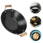 Stainless Steel Griddle 25cm Wok Pan Anti-spill Man Pots with Handle