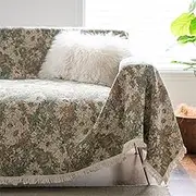 Couch Cover Protector Sofa Covers with Lace Chenille Sectional Couch Cover,Vintage Jacquard Decoration,for Pets Couch Covers for 3 Cushion Couch Sofa,Love Seat Couch Covers,Easy Install