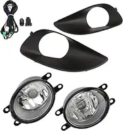 SILILAN Front Bumper Fog Light Fit for to-yota Yaris Sedan 2007-2012 Headlight Driving Daytime Running Light with Harness Bulb Switch