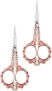 Healvian 2pcs Plum Blossom Nail Scissors Gel Lamp Nail Dust Collector Gel Nail Kit Nail Brushes Nail Art Nail Lamp Nail Cutter Foot Scrubber Nail Filer Nail Trimmer Golden Stainless Steel