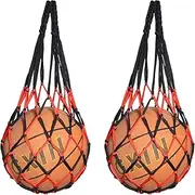 Single Ball Mesh Net Bag 2PCS Football Accessories Basketball Mesh Net Bag Single Ball Carrier for Volleyball Soccer Basketball
