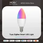 5W Tuya Wifi RGB Smart LED Light Bulb Warm Cool White Dimmable Lamp E14