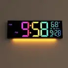 Digital Wall Clock Large Display, 16.2" Digital Wall Clock with RGB Color Cha...
