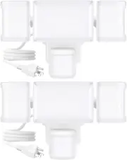 65W Motion Sensor Outdoor Lights Plug In, 2 Pack Motion Flood Light Dusk to Dawn