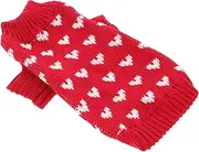 DRESSOOS Adorable Heart Pattern Knitted Dog Sweater for Small Dogs Warm Winter Costume Comfortable Valentine's Day Present S