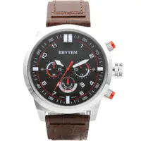 在飛比找PChome24h購物優惠-RHYTHM 日本麗聲 三眼計時手錶-48mm SI1602