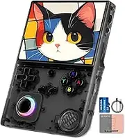 BuLuHAHA RG40XX V Retro Handheld Spielkonsole - 4.0“ IPS Bildschirm, 64GB TF Karte, RG40XXV Tragbare Spielkonsole Wiederaufladbar Eingebauter 3200mAh Akku Linux System (schwarz)