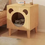 Wooden Cat House - Bedside Table - Cozy Indoor Sleeping Nest for Cats & Kittens