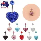 Gem Jewellery Button Heart Belly Bar Fake Belly Ring Navel Rings Body Piercing