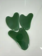 Gua Sha Facial Tools, Natural Jade Stone Guasha, Manual Massage Sticks 3-Pack