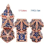 for Dungeons & Dragons Polyhedral D20 Dice Set Role Playing Metal 7-Die DND RPG