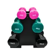 3 Pairs PVC Dumbbell Set Weight - 2kg + 4kg + 6kg