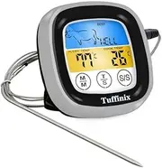 Digital Touchscreen Food Thermometer - Tuffinix Instant Read Meat Thermometer 40in Probe Kitchen Cooking Thermometer with Timer Function Oven Safe for BBQ Frying Pan Smoker Cooking